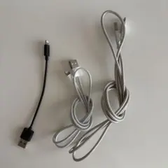 充電ケーブル Lightning　3本セット （シルバー 編み込み・白・黒）