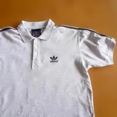 90s アディダス ポロシャツ グレー M トレフォイル 刺繍のサムネイル
