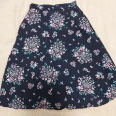 レディース　スカート　ロペピクニック　花柄　ネイビー　Mサイズ