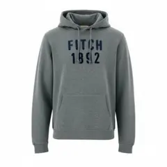 アバクロ パーカー XXL グレー ロゴ刺繍 裏起毛