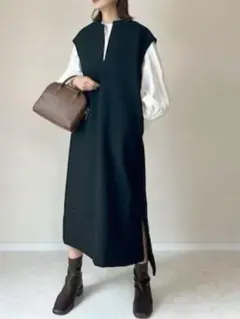 ノースリーブカットソーワンピース 黒