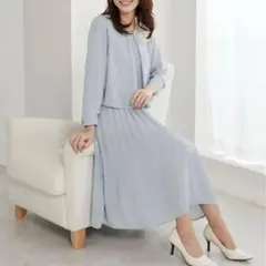 新品　タグ付き　❤︎ セレモニー　ワンピース　水色　プリーツ　入学式　ママ