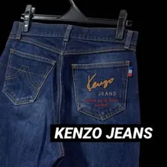 KENZO JEANS デニム 刺繍ロゴ 富士山 ブルー サイズ76cm 日本製のサムネイル