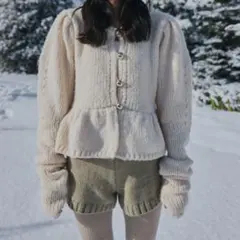 andequal checked pattern knit BEIGE - メルカリ