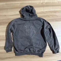 XLARGE LAロゴ刺繍 ジップアップパーカー XL グレー