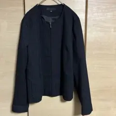 UNIQLO ユニクロ　ストライプ ノーカラージャケット Lサイズ