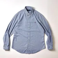 ralph lauren ボタンダウンシャツ L ポニー刺繍 ギンガムチェック