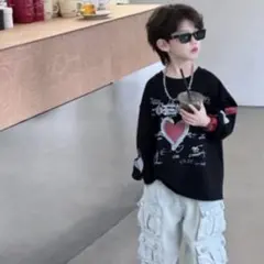 ユニセックス 男女兼用 子供服mハートグラフィック トップス 110cm