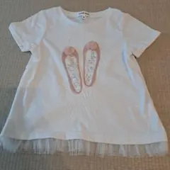 バレリーナシューズプリントTシャツ 100cm