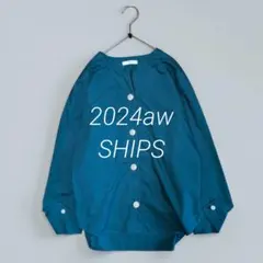 24aw　シップス　洗濯機可能　タイプライター　ビジュー　長袖ブラウス　きれいめのサムネイル