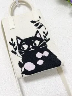 ハ*ル様 未使用　猫デザイン　スマホショルダーバッグ