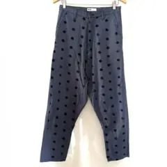 Y'sワイズ 21AWサルエルパンツ水玉模様黒サイズ1 Tribal Arts］ -サルエルパンツ 水玉- 黒×灰 - セレクトヨロズヤ