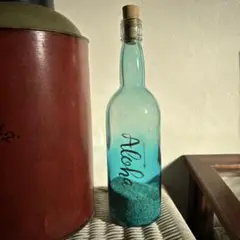 インテリア雑貨　Aloha ガラスボトル 置物　海の砂　ハワイ