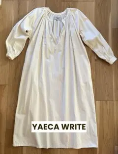 YAECA アイボリー 長袖シャツワンピース