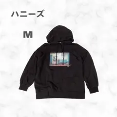 Honeys フード付きパーカー M 色 ブラック 古着のサムネイル