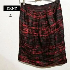 DKNY 総柄 ひざ丈 タイトスカート シルク 4のサムネイル