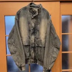 ニコアンド　メンズ　今期　フライヨークデニムブルゾン　ジャケット　ジーンズ　L