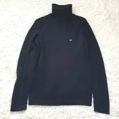 ポロジーンズ　ラルフローレン　タートルネックセーター　ニット　黒　星条旗