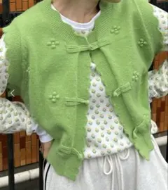 Alley by w closet グリーンチャイナ風ベスト