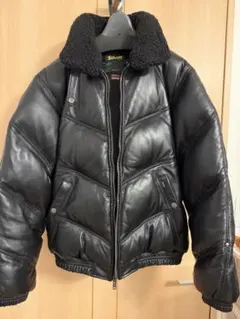 L Supreme Leather Down Jacket レザー ダウン 中綿 - メルカリ