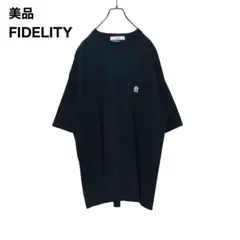 【美品】FIDELITYフィデリティ　ロゴ刺繍ポケットTシャツ　ゆるだぼ黒　XLのサムネイル