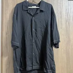 GU オープンカラーシャツ　ブラック　XL