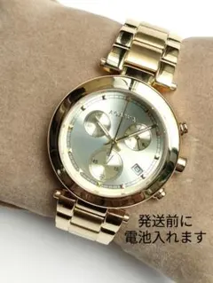 新品未使用 電池入り AGATHA PARIS 腕時計 クロノグラフ ゴールドのサムネイル