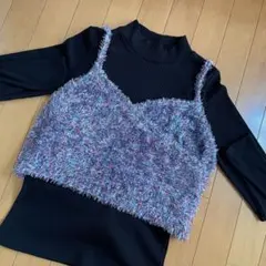 ニットベストピンク