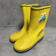 【アキレス】（18EE）キッズレインブーツ 長靴 イエロー パトカー 男の子のサムネイル