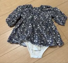 petit main 70 ロンパース 長袖 ワンピース 花柄