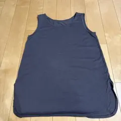 ネイビー タンクトップ ラウンドネック　ダークグレー