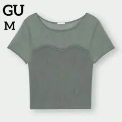 GU ジーユー　ビスチェコンビネーションセーター　オリーブ M