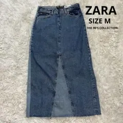 ZARA 90’s デニムロングスカート M ハイウエストスリット入り美脚Y2K