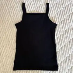 まるでニットリブタンクトップ Mサイズ黒のサムネイル