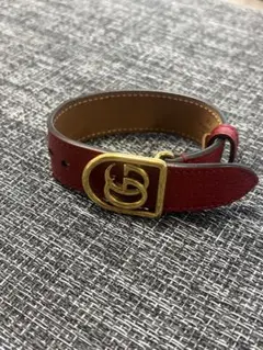 GUCCI ダブルG レザーブレスレット ブラウン - メルカリ