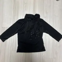 (50)社交ダンス レッスンウェア 黒 タートルネック