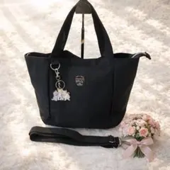 【極美品】ポール＆ジョー 猫チャーム付 2WAYトートバッグ　ブラック　黒