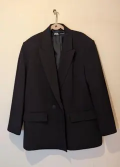 ZARA ダブルブレストオーバーサイズブレザー　ジャケット　M　ブラック