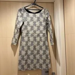 プロポーションボディドレッシング♡花柄長袖ひざ丈ワンピース サイズ2