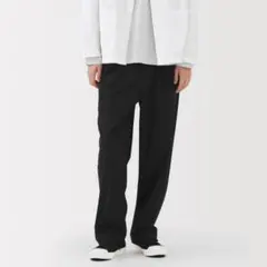 無印良品 紳士 乾きやすいイージータックワイドパンツ XL ブラック