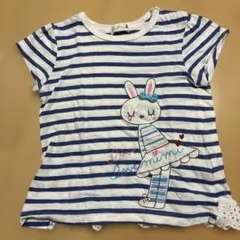 ニットプランナー ストライプウサギTシャツ 95cmのサムネイル