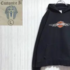 ヴィンテージスウェット　ハーレーダビッドソン　パーカー　黒　ブラック　L