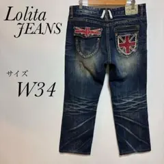希少⭐️Lolita ロリータ　ユニオンジャック　羽　刺繍 デニム　13 LOLITA JEANS（ロリータジーンズ） クラウド72ジーンズ 580 メンズ