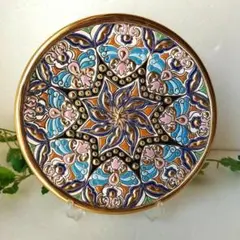 【未使用　保管品】24K　21㎝　セビリア焼き　スペイン　絵皿　アンティーク