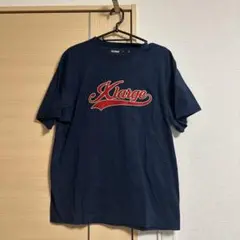 XLARGE ネイビー ロゴプリント Tシャツ M