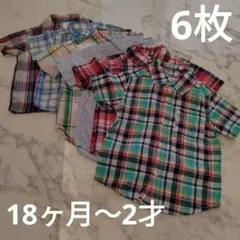 チェック柄 半袖シャツ Tシャツ　トップス 18ヶ月〜2才サイズ