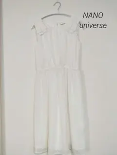 ナノユニバース　ホワイト　ワンピース　36　白　ノースリーブ