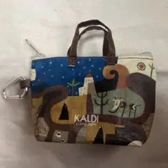 【匿名配送】KALDI カルディ伝説柄カラビナ付きミニバッグ