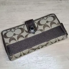 COACH シグネチャー 長財布 ブラウン キャンバス 希少