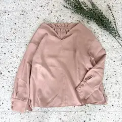 NATURAL BEAUTY BASIC バックタックブラウス 癒しピンクとろみ